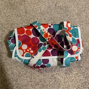 Contents Multi Colored Makeup Travel Bag with Mirror